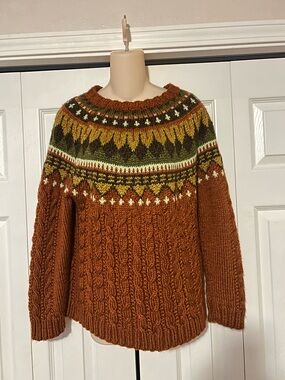 ONE OF A KIND Handmade Knit Rustic Autumn Sweater